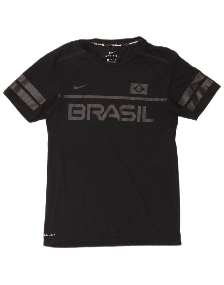 NIKE Herre Brasil Grafisk T-Shirt Top Lille Sort