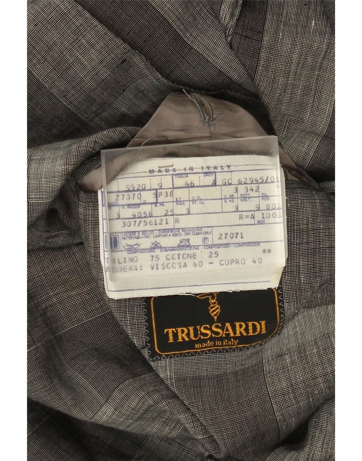 Trussardi Herre 2-knaps blazerjakke IT 46 Lille grå ternet linned