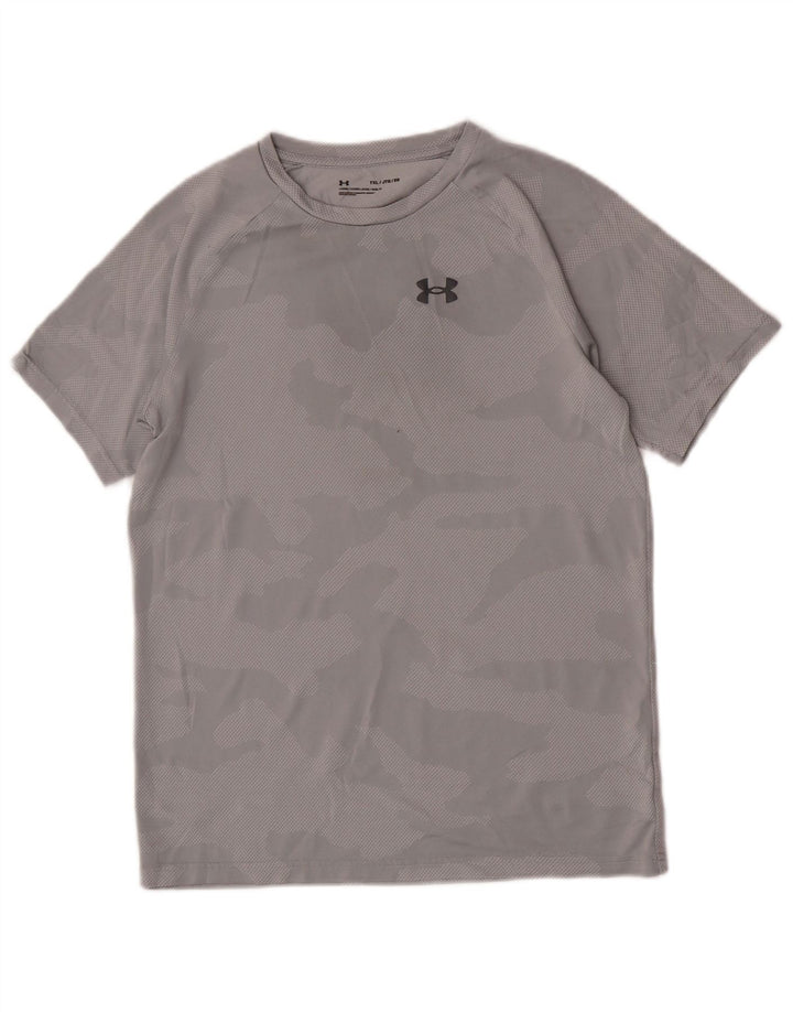 Under Armour Boys T-Shirt Top 13-14 år XL Grå Camouflage Polyester