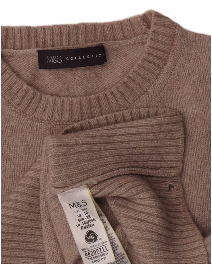 Marks & Spencer Womens Petite Jumper Sweater UK 10 Small Beige