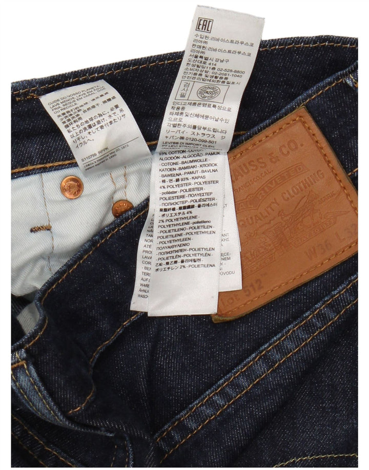 Levi's Herre 512 Slim Fit Tapered Jeans W36 L32 Marineblå Bomuld