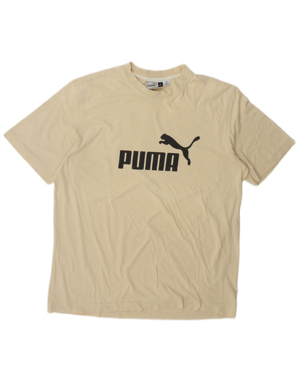 Puma Herre Grafisk T-Shirt Top Stor Beige