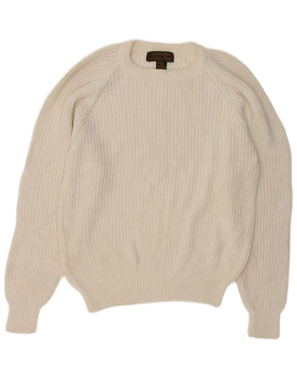 Eddie Bauer Herre Crew Neck Jumper Sweater Medium Off White Bomuld Classic