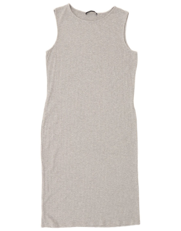Marks & Spencer Dame Ærmeløs Bodycon Dress UK 12 Medium Grey Viscose