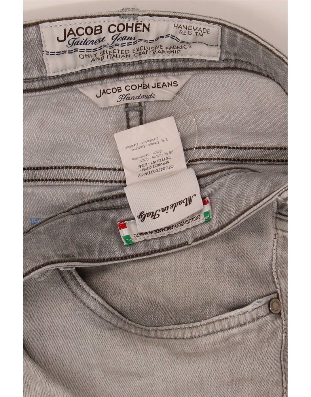 Jacob Cohen Herre Slim Jeans W34 L30 Grå Bomuld