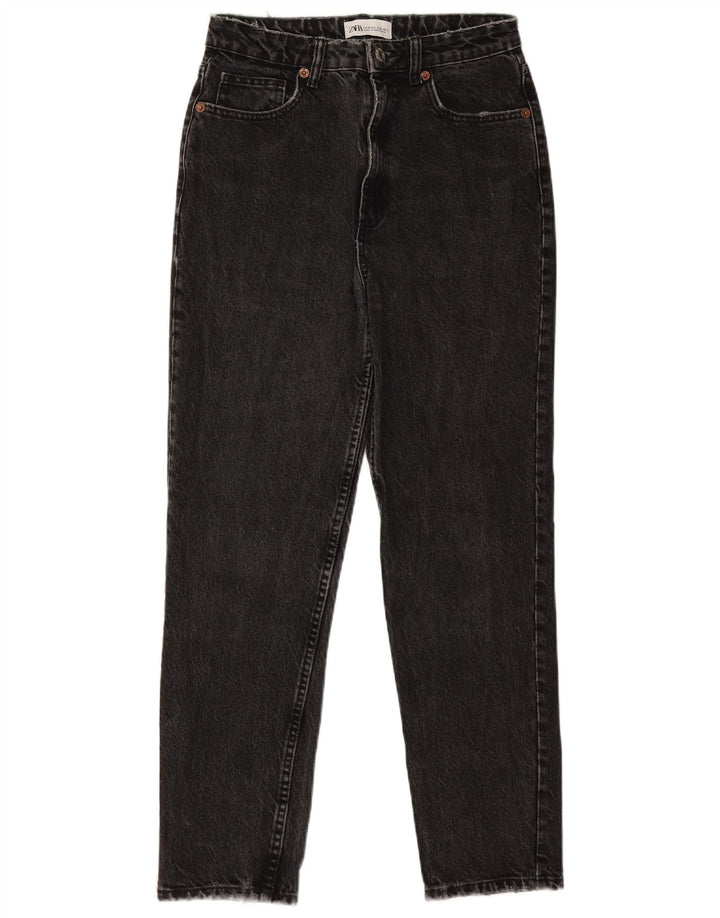 ZARA Dame Distressed Tapered Jeans EU 38 Small W28 L27 Grå
