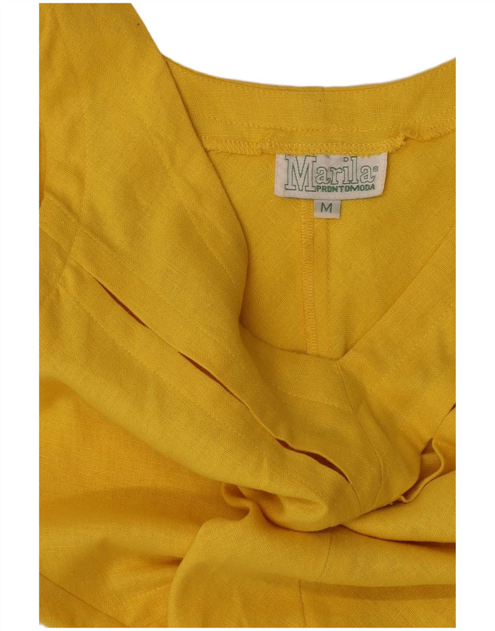 Marila Dame Ærmeløs A-Line Kjole UK 14 Medium Gul