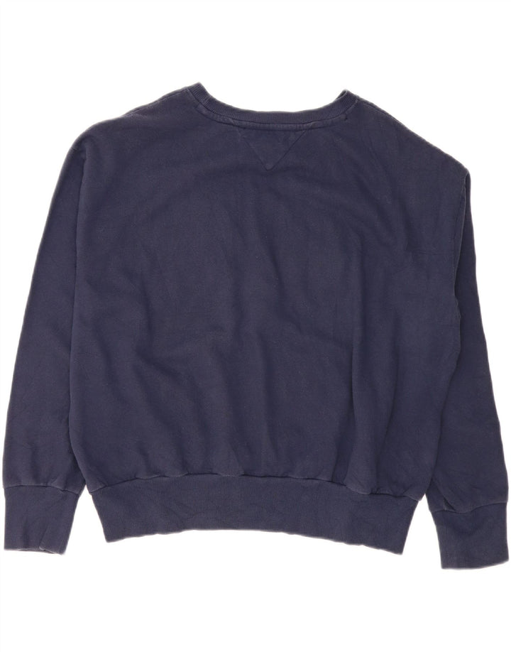TOMMY HILFIGER Womens Oversized Sweatshirt Jumper UK 16 Large Navy Blue