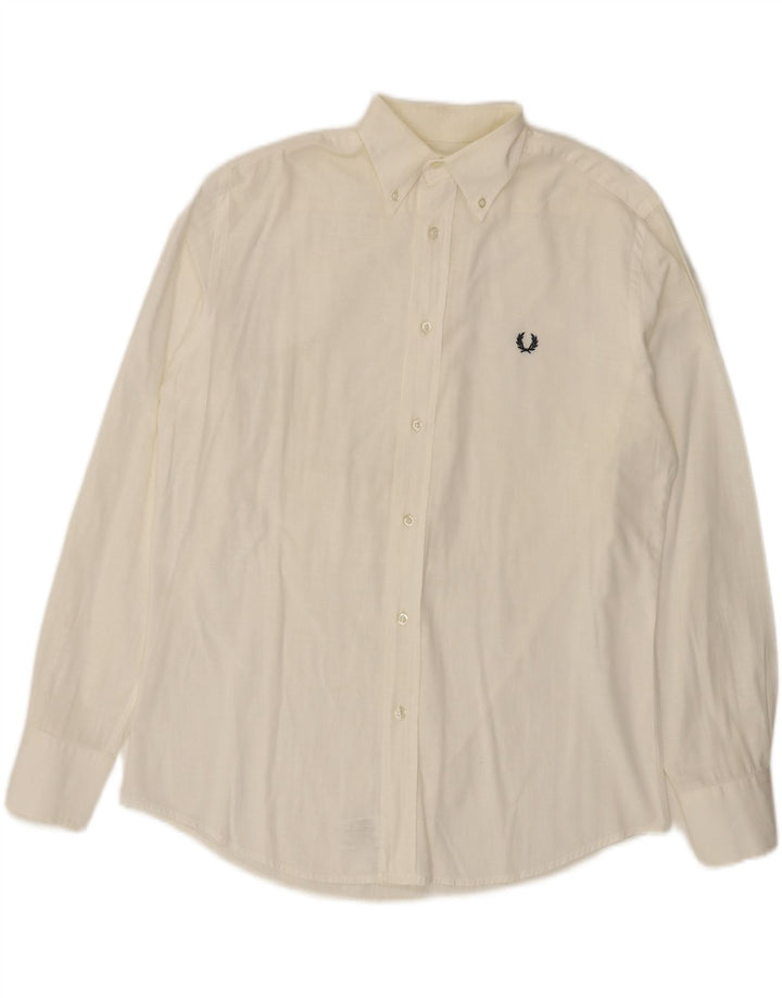 Fred Perry Herreskjorte Medium Hvid Bomuld