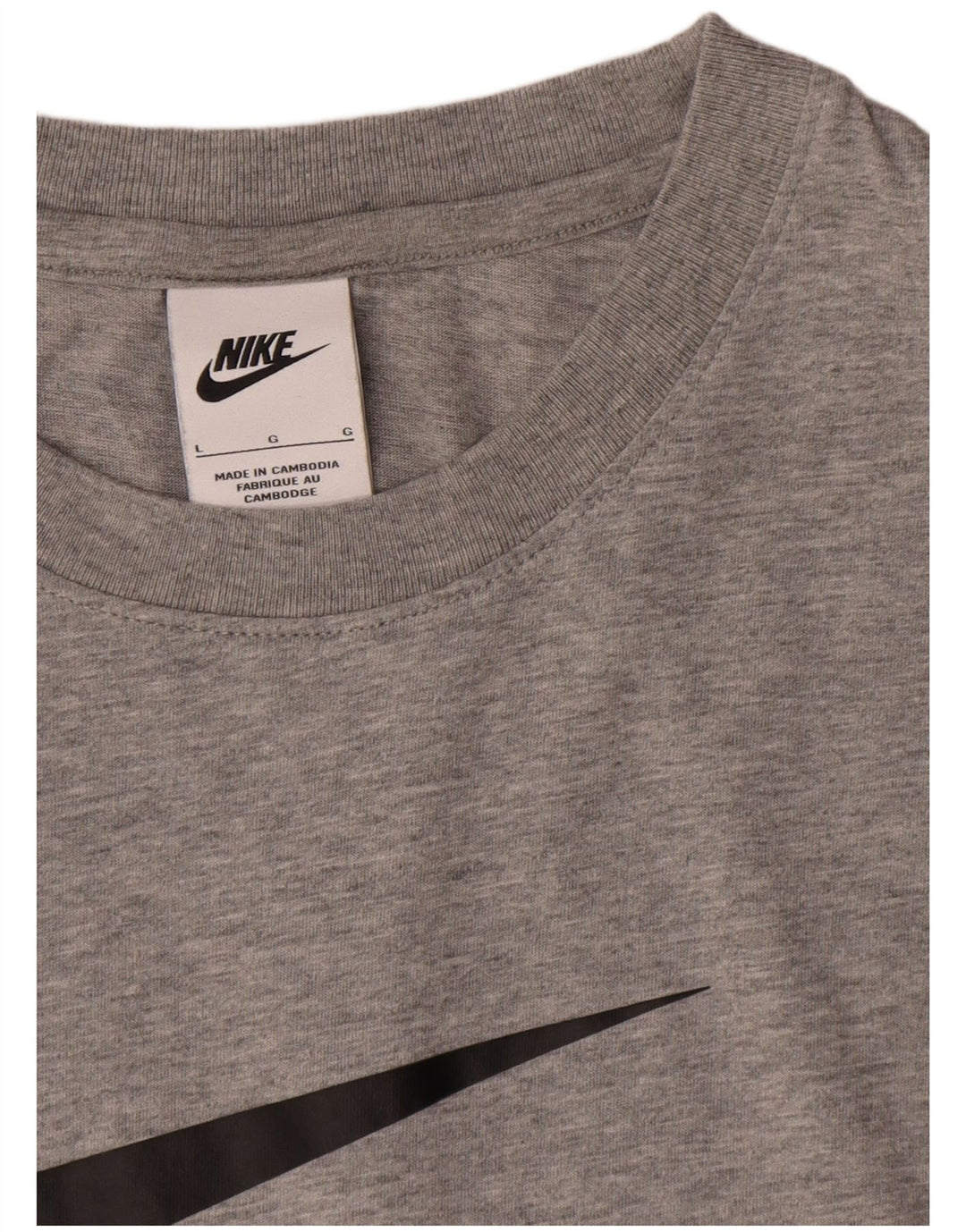 Nike grafisk T-shirt top til mænd, stor grå bomuld