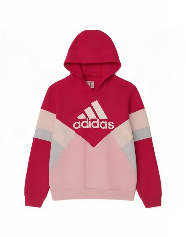 Adidas Grafisk hættetrøje til piger 11-12 år Pink Colourblock Bomuld