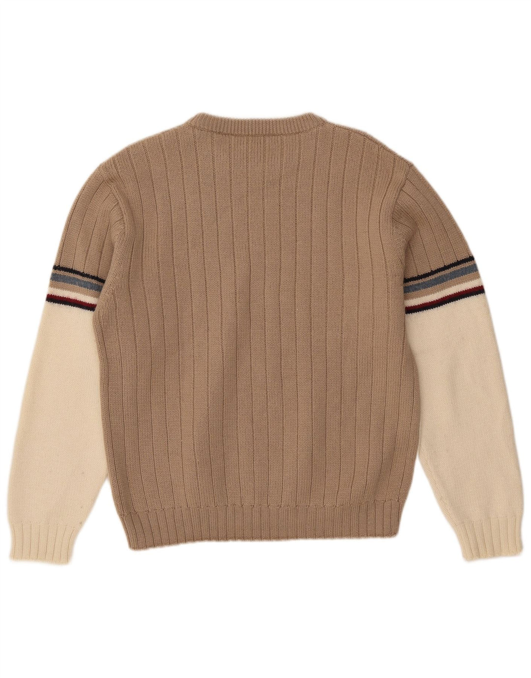 Paul Smith Herre Crew Neck Jumper Sweater Stor Beige Colourblock Uld