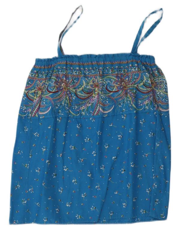 Vintage Dame Cami Top UK 12 Medium Blue Floral
