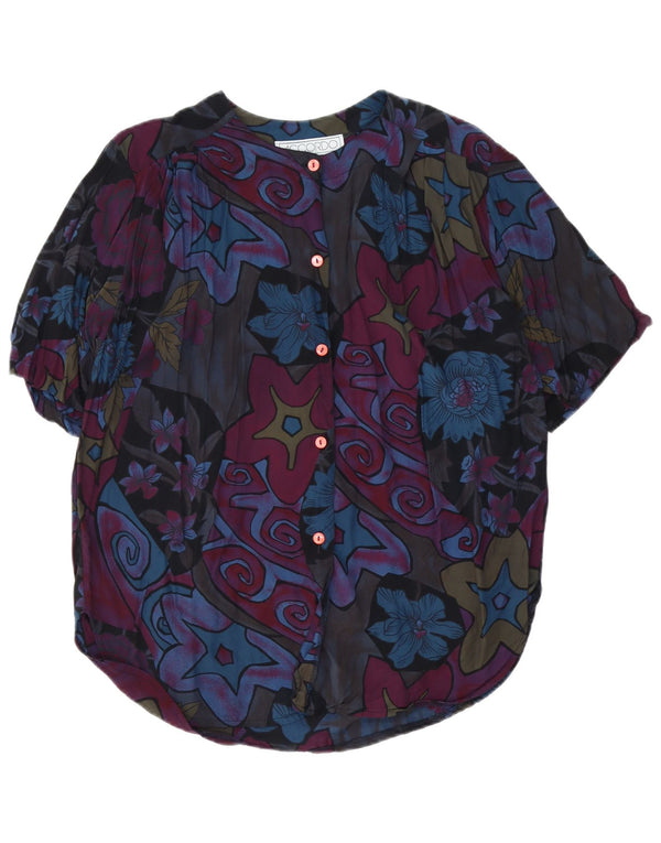 ACCORDO Kortærmet skjortebluse til kvinder US 4 Small Multicolored Floral