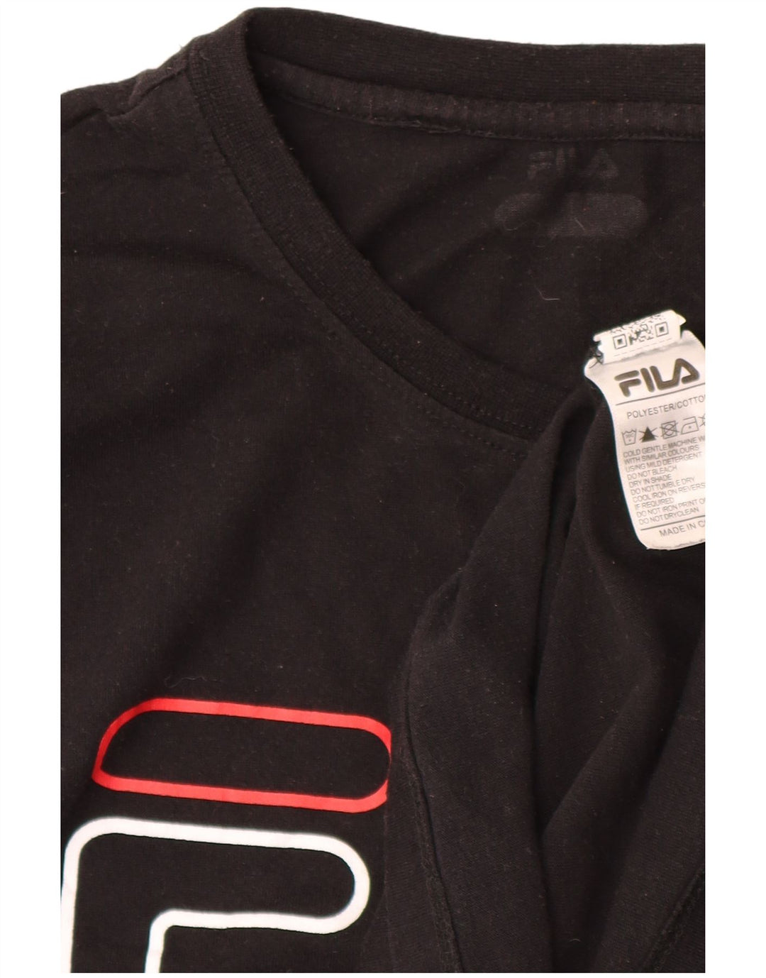 Fila Herre Grafisk T-Shirt Top Medium Sort Polyester