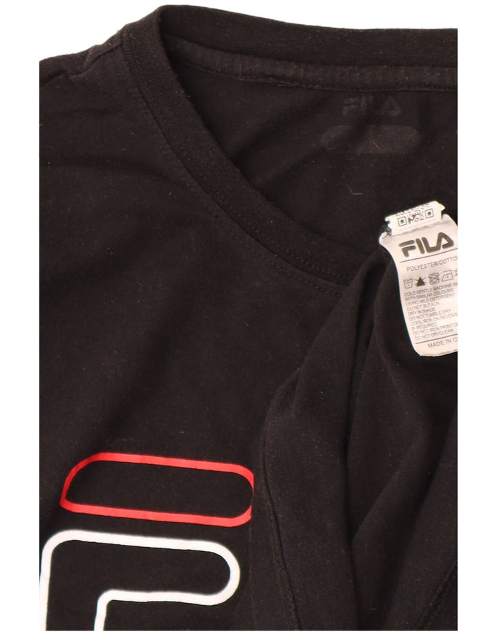 Fila Herre Grafisk T-Shirt Top Medium Sort Polyester