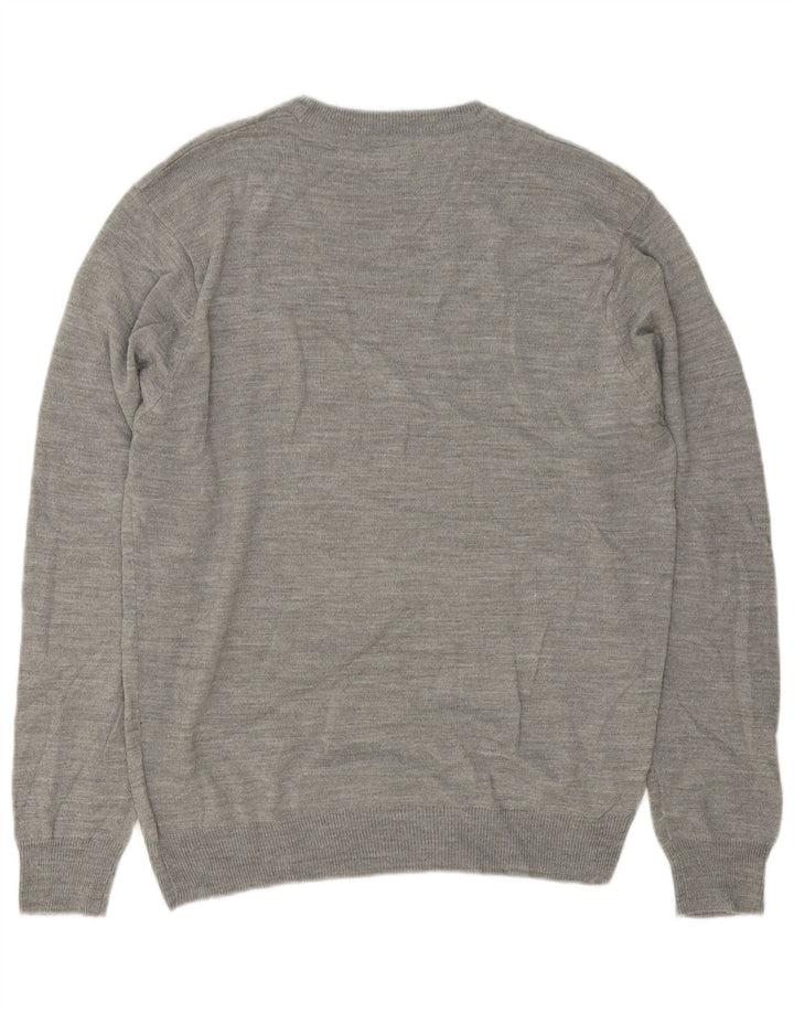 Pierre Cardin Herre Crew Neck Jumper Sweater Stor Grå Akryl