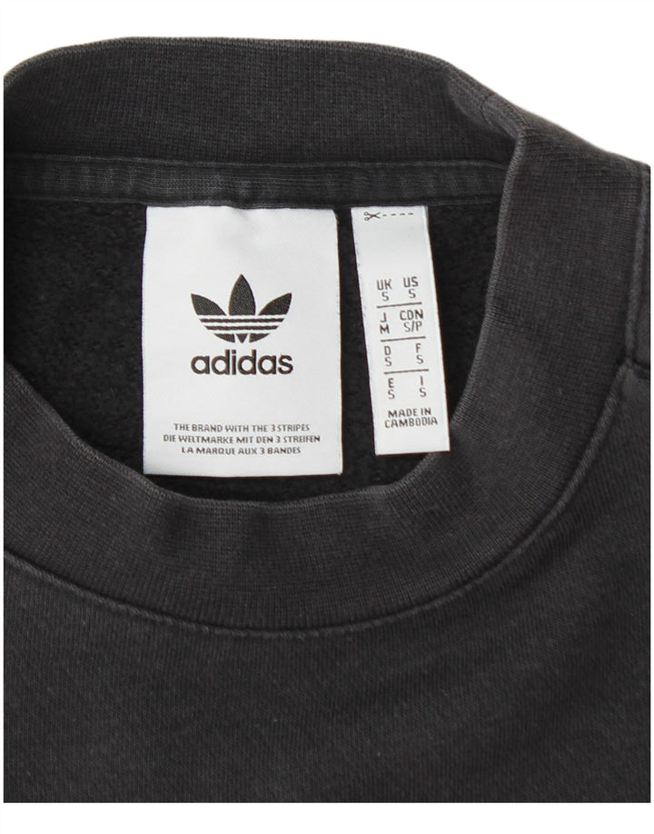 ADIDAS grafisk sweatshirt til mænd, lille sort bomuld