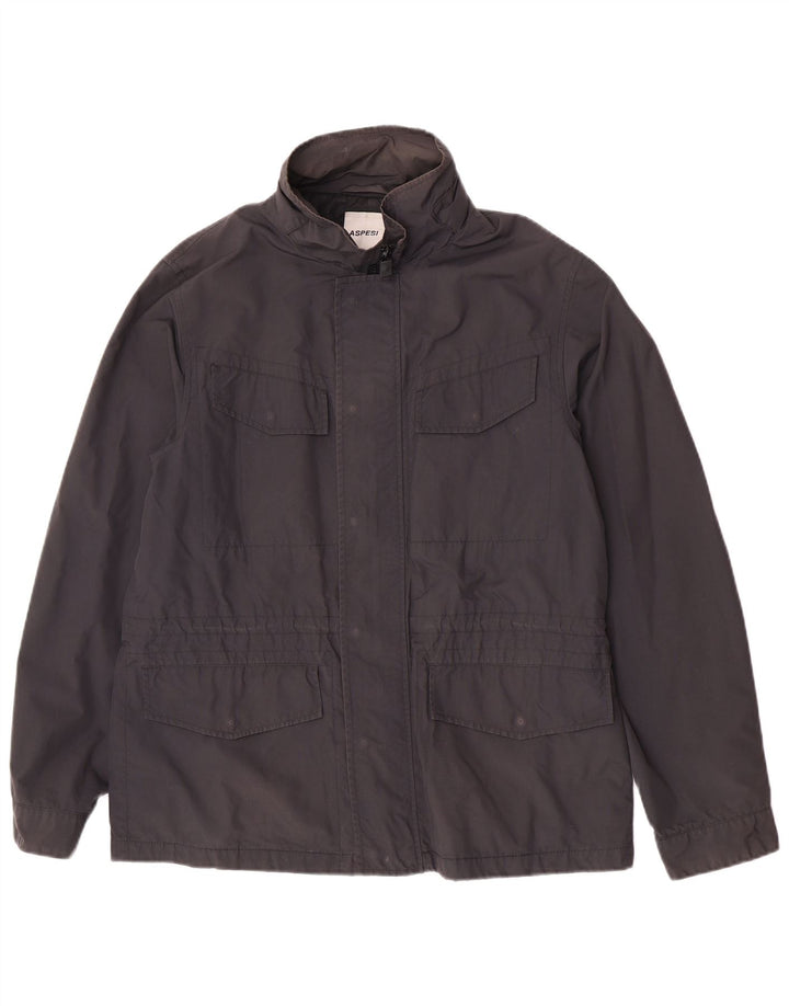 Aspesi Womens Utility Jacket UK 18 XL Navy Blue Polyamide