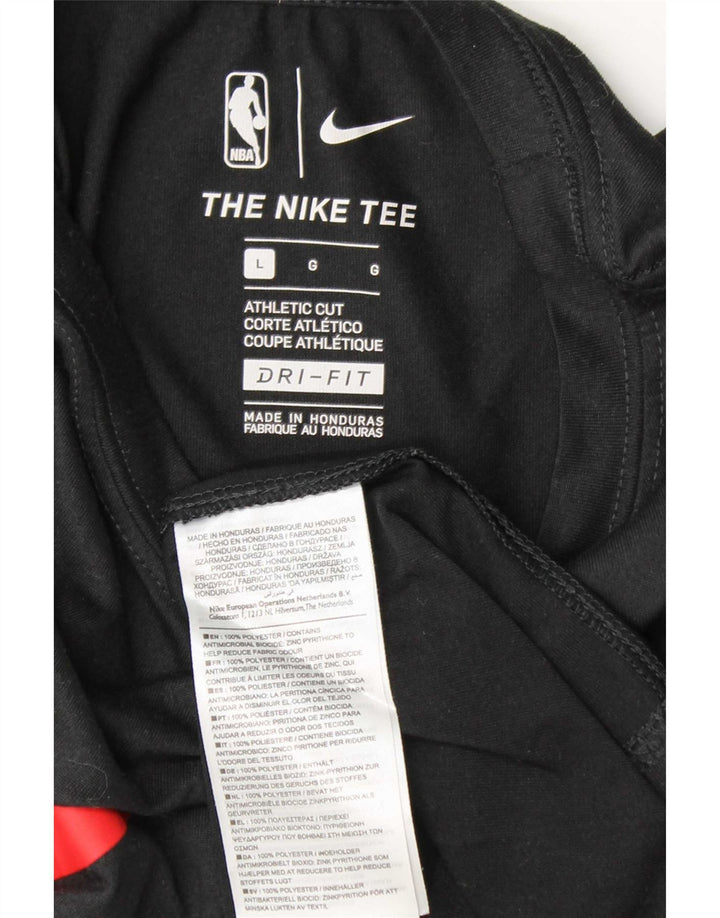 Nike Herre Dri Fit Grafisk T-Shirt Top Stor Sort Polyester