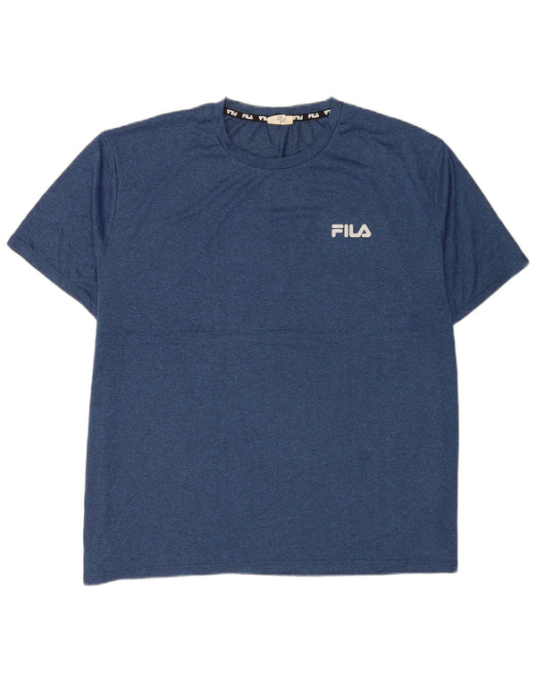 Fila Herre T-Shirt Top 4XL Navy Blue Polyester