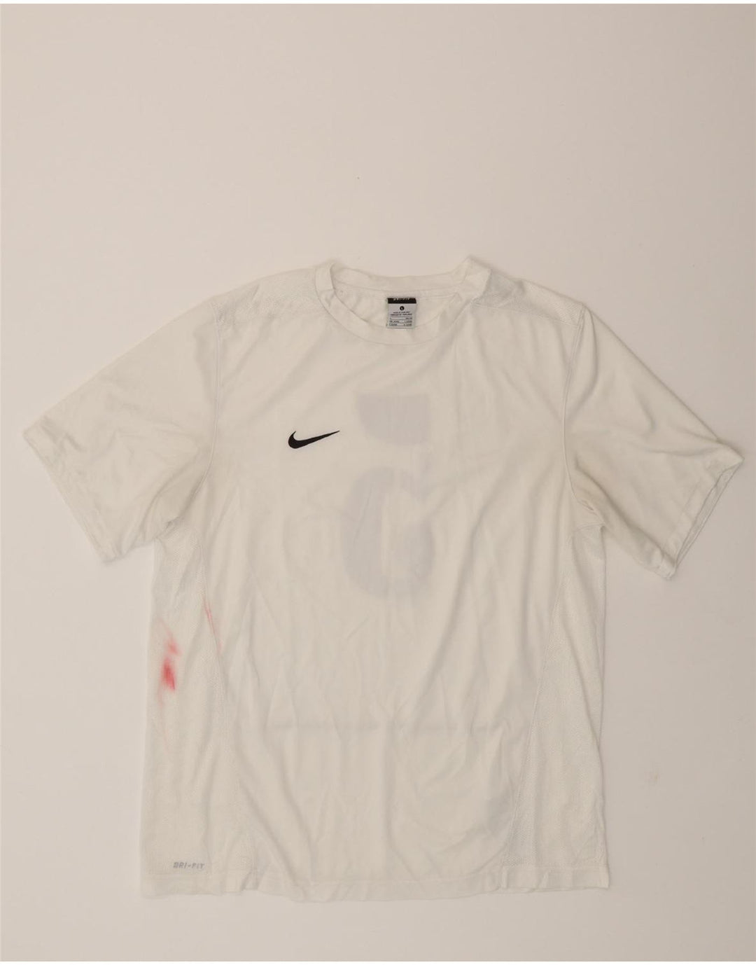 NIKE Mens Dri Fit Graphic T-Shirt Top UK 42/44 Large  White Polyester Vintage Nike and Second-Hand Nike from Messina Hembry 