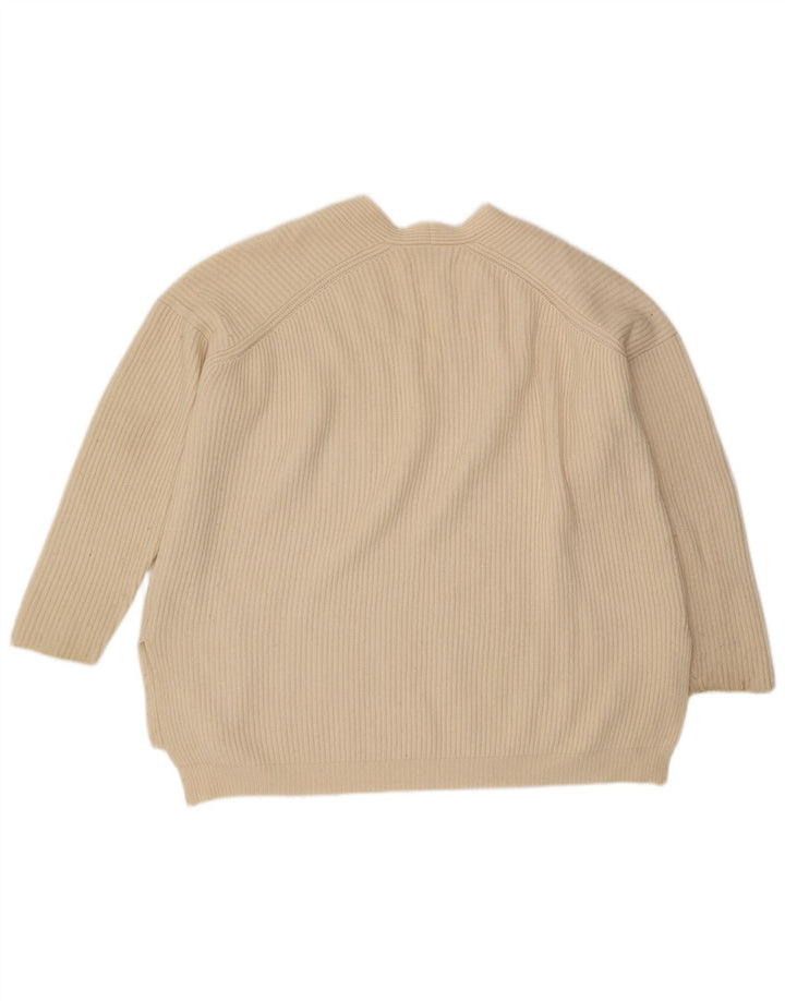 All Saints Dame Oversized V-hals sweater UK 14 Medium Off White