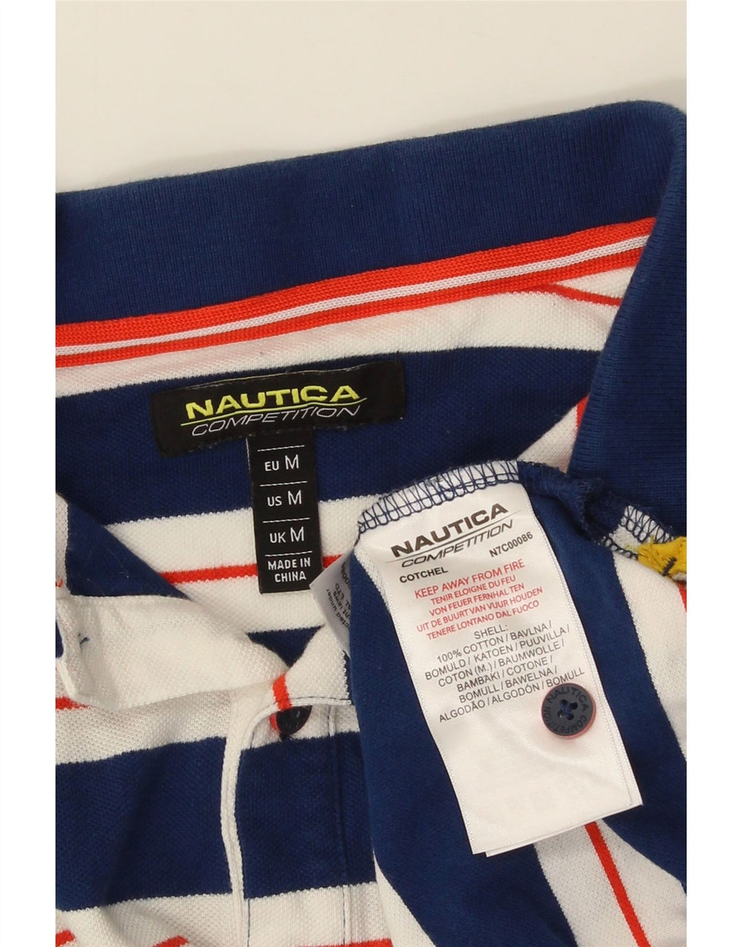 NAUTICA herre poloshirt Medium marineblå stribet bomuld