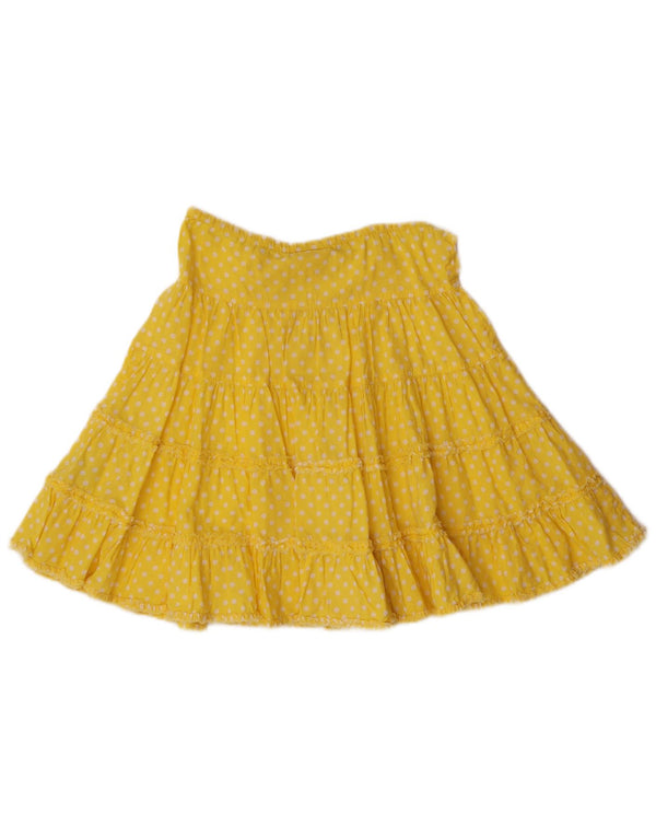 BODEN Girls A-Line Skirt 5-6 Years W25  Yellow Spotted Cotton