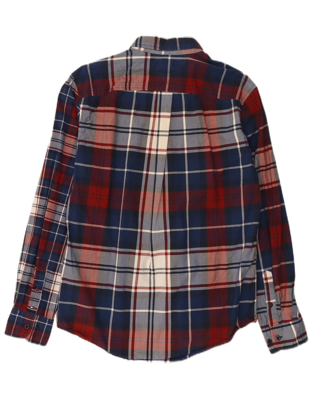 Tommy Hilfiger Herre Regular Fit skjorte Medium Blue Plaid Bomuld