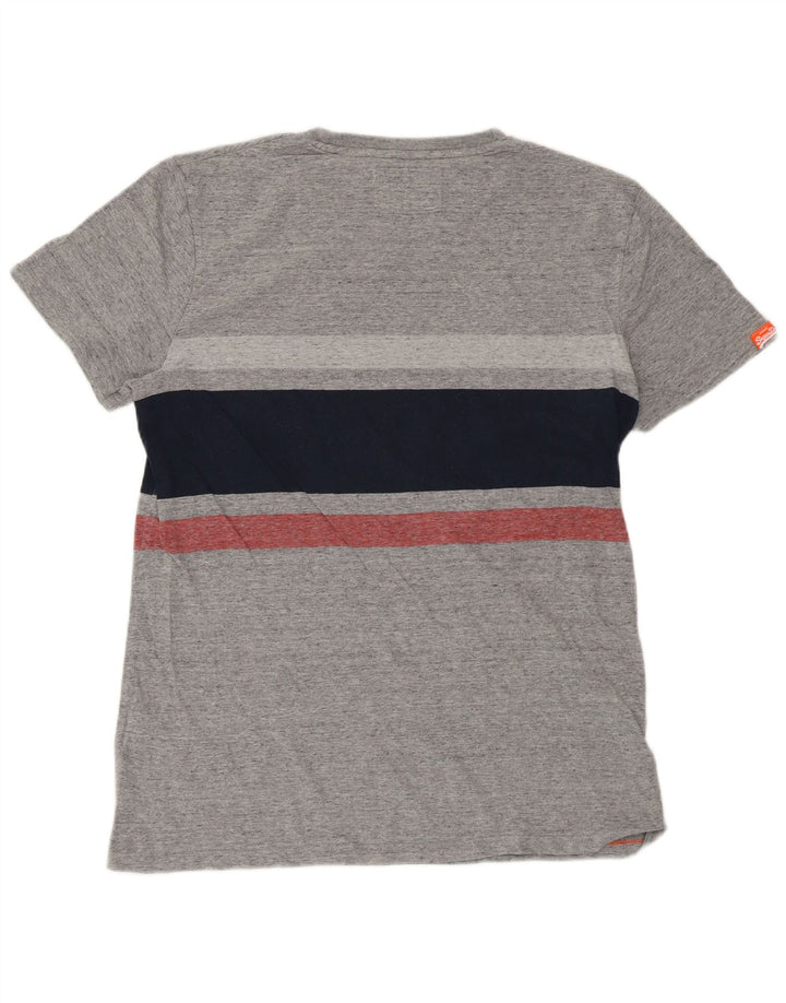 SUPERDRY Herre T-Shirt Top XL Grå Colourblock Bomuld