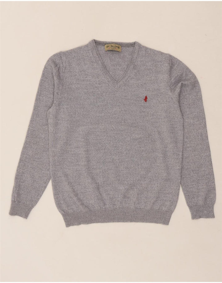 MARLBORO CLASSICS Womens V-Neck Jumper Sweater UK 16 Large Blue Wool Vintage Marlboro Classics and Second-Hand Marlboro Classics from Messina Hembry 