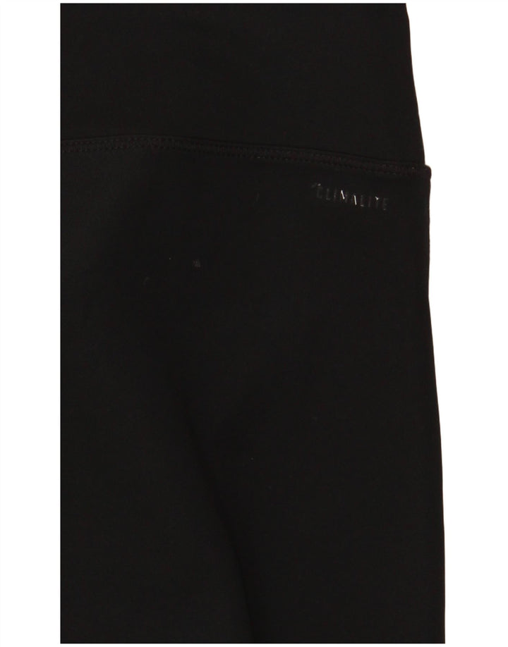 ADIDAS Dame Climalite Capri Leggings UK 10 Small Black Polyester