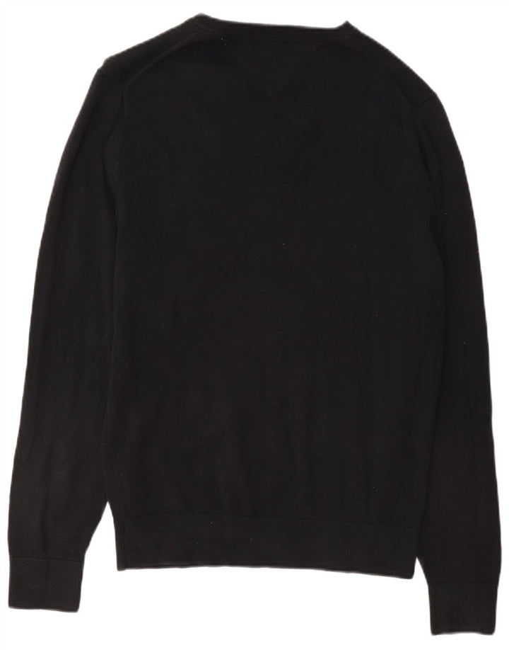 Tommy Hilfiger Herre Regular Fit V-hals sweater lille sort bomuld