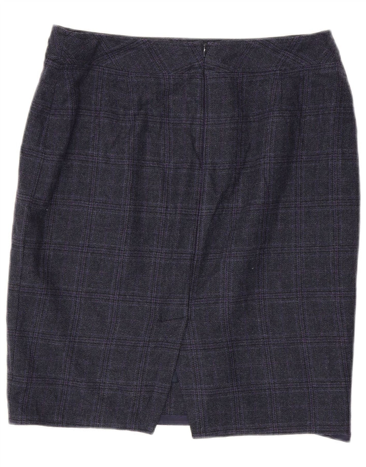 Luisa Spagnoli Dame Pencil Skirt IT 46 Large W36 Navy Blue Check