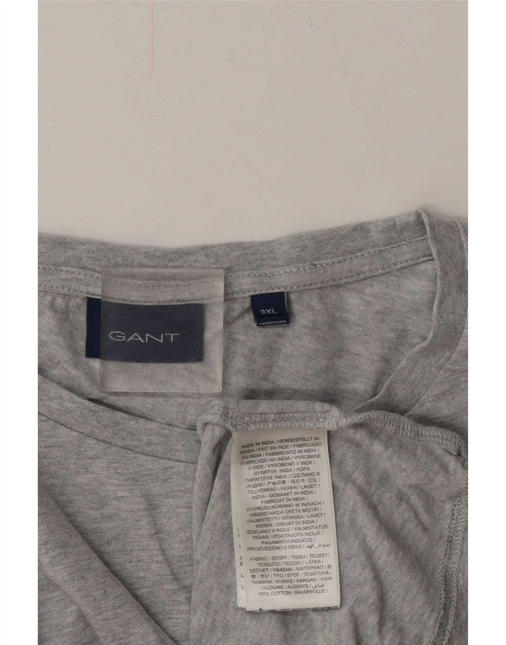 Gant Herre T-shirt Top 3XL Grå Flecked Bomuld