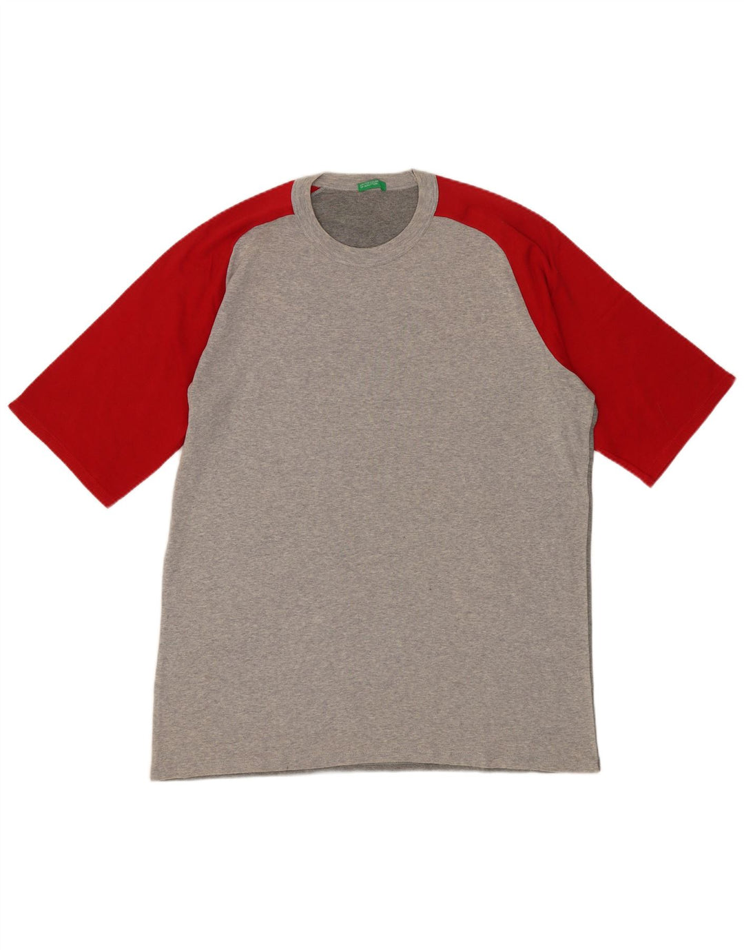 BENETTON Herre T-Shirt Top Medium Grå Colourblock