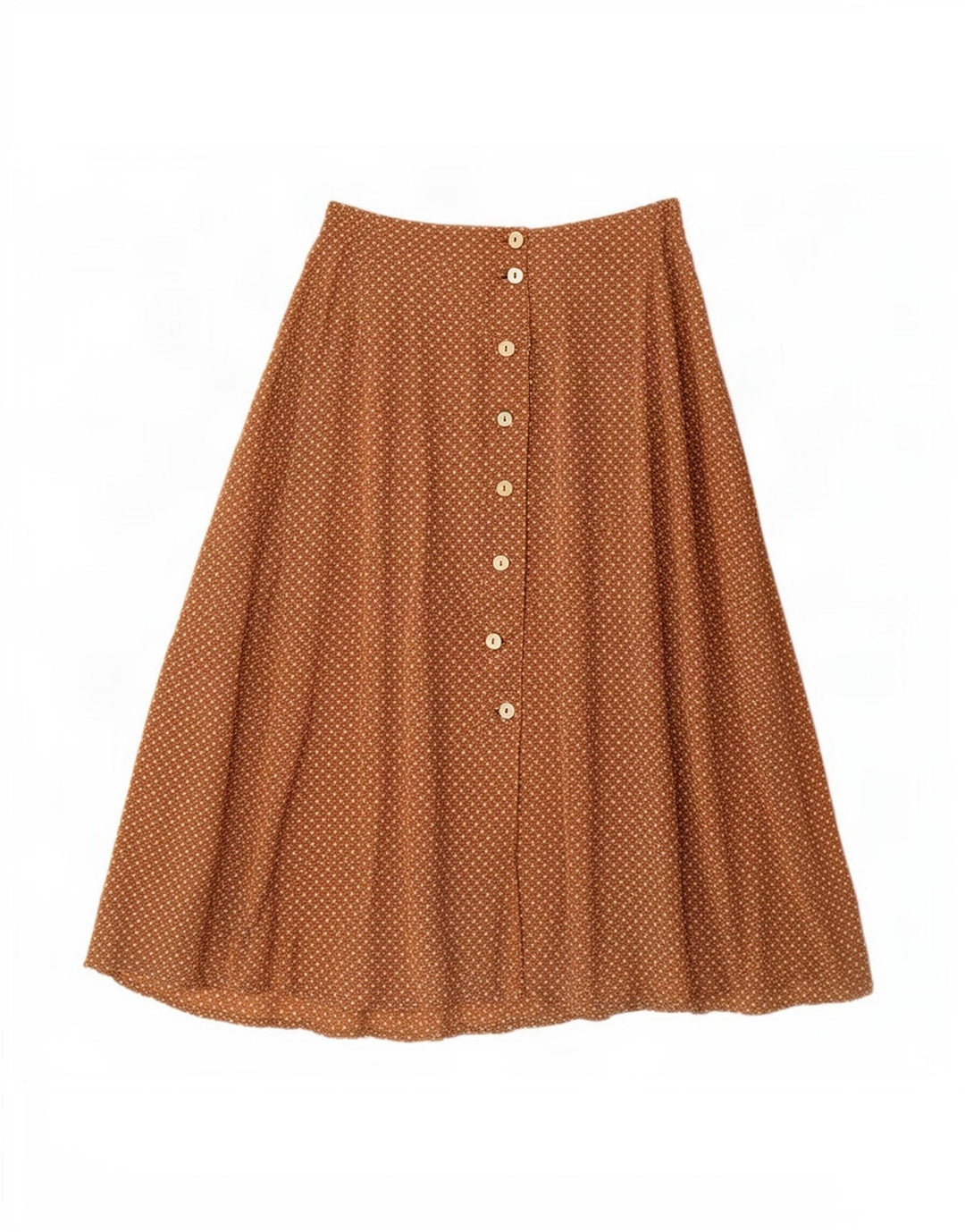 Les Copains Dame Flared Skirt IT 46 Large W32 Brown Spotted Acetate