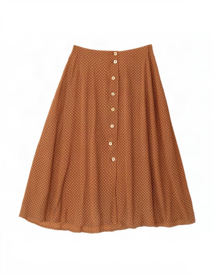 Les Copains Dame Flared Skirt IT 46 Large W32 Brown Spotted Acetate