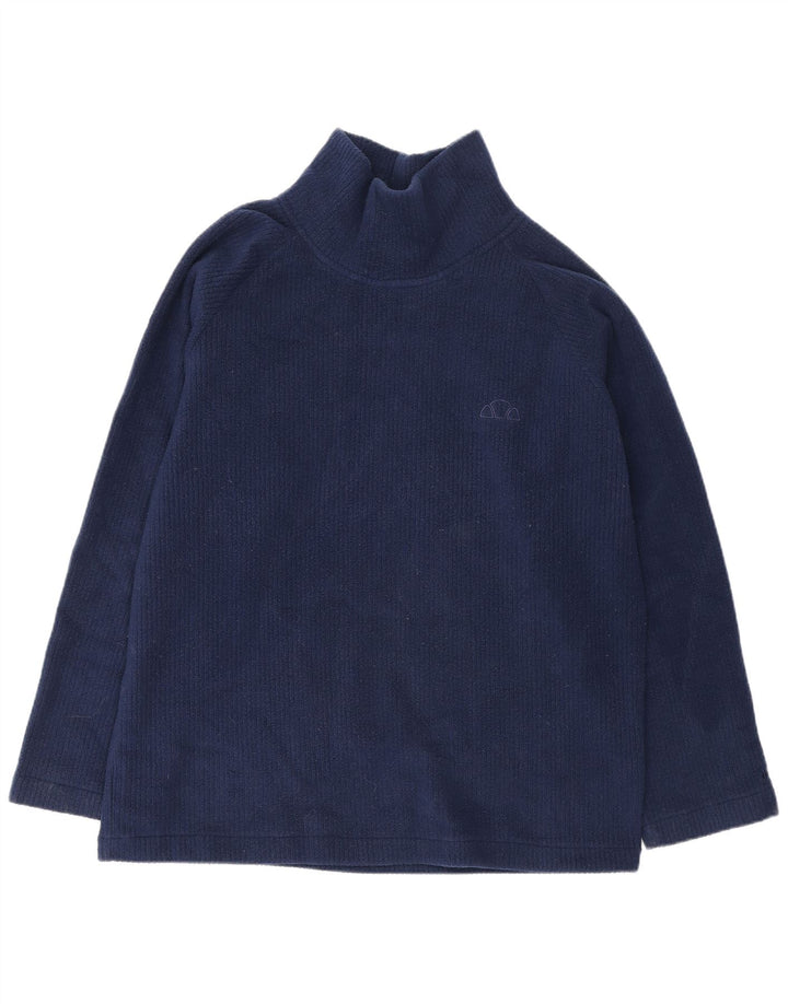 Ellesse Dame Oversized Fleece Jumper UK 16 Large Navy Blue Polyester