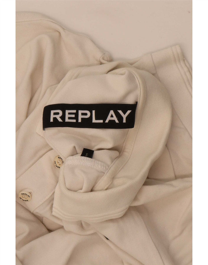 Replay Herre poloshirt Medium Off White Bomuld