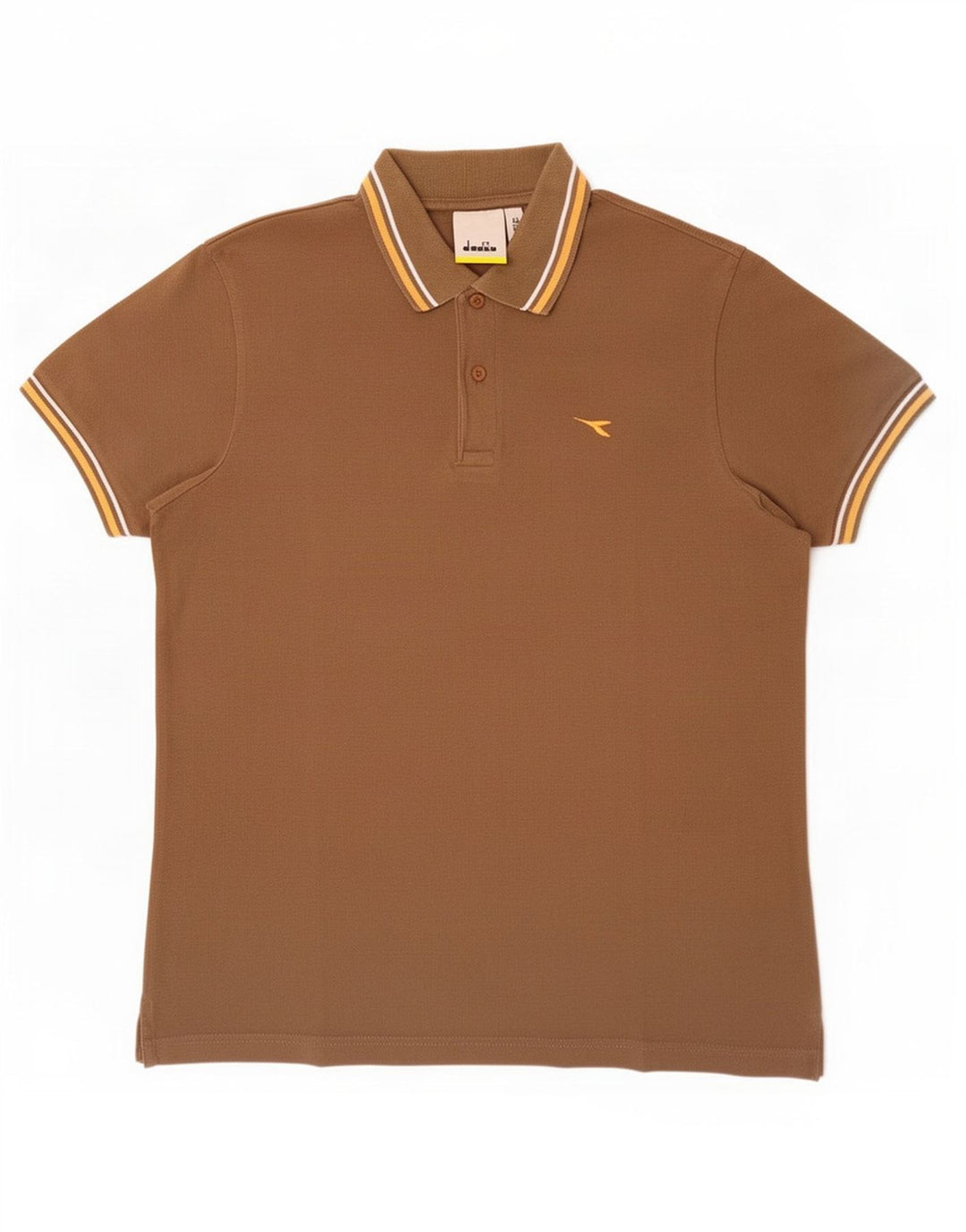 Diadora herre poloshirt Medium brun stribet bomuld