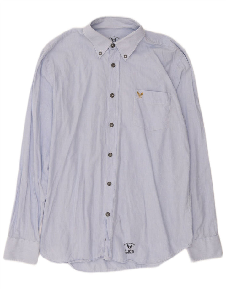 Avirex Herreskjorte Medium Blue Pinstripe