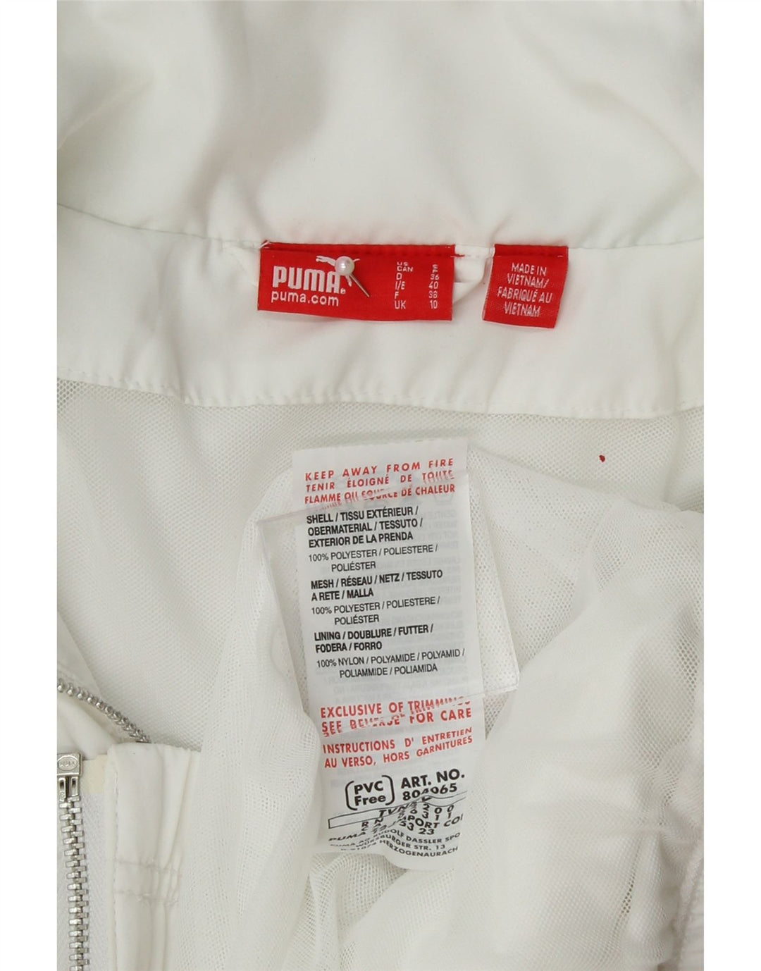 PUMA Womens Tracksuit Top Jacket UK 10 Small White Colourblock Polyester Vintage Puma and Second-Hand Puma from Messina Hembry 