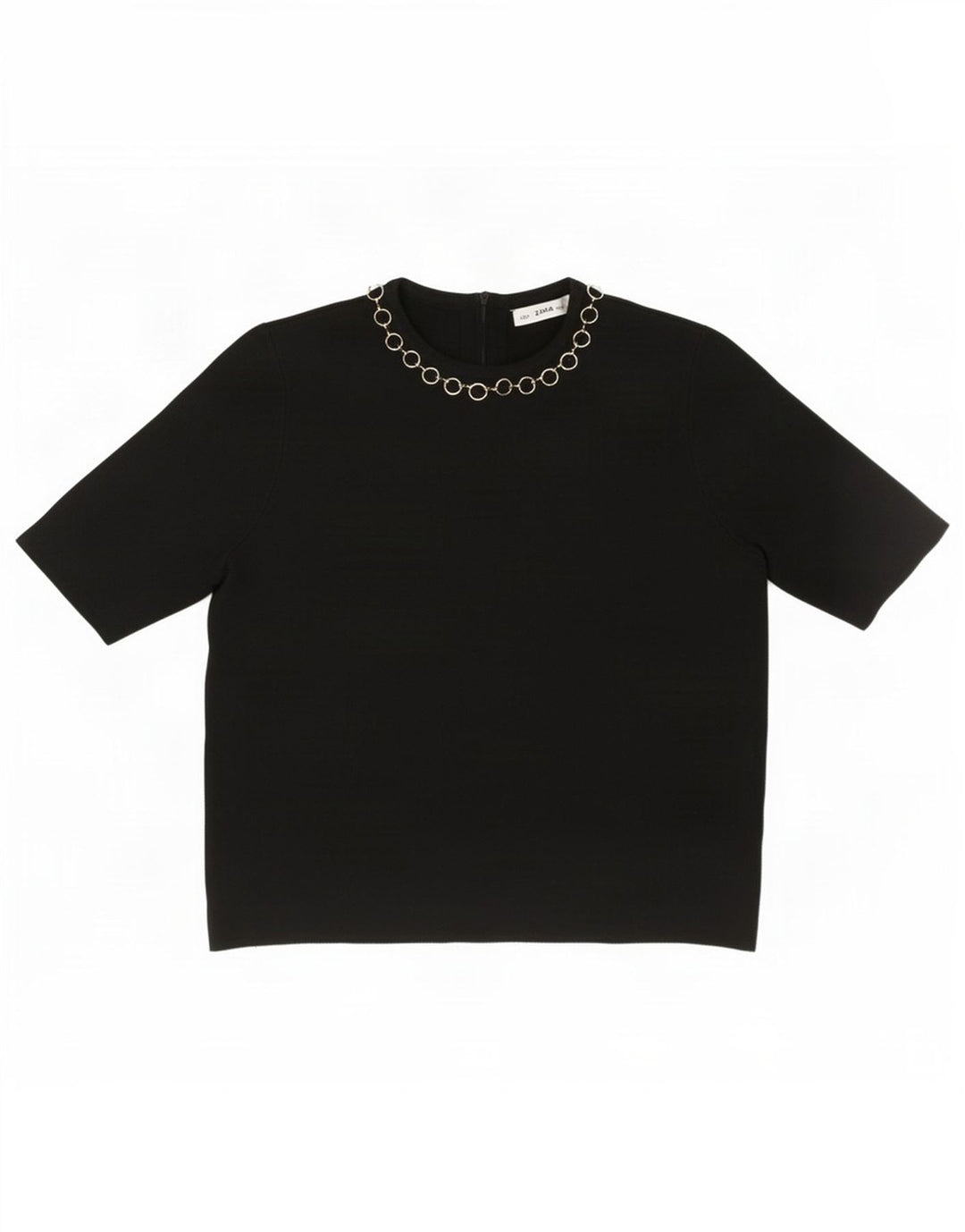 Zara Womens Crop Bluse Top UK 10 Small Black Viscose