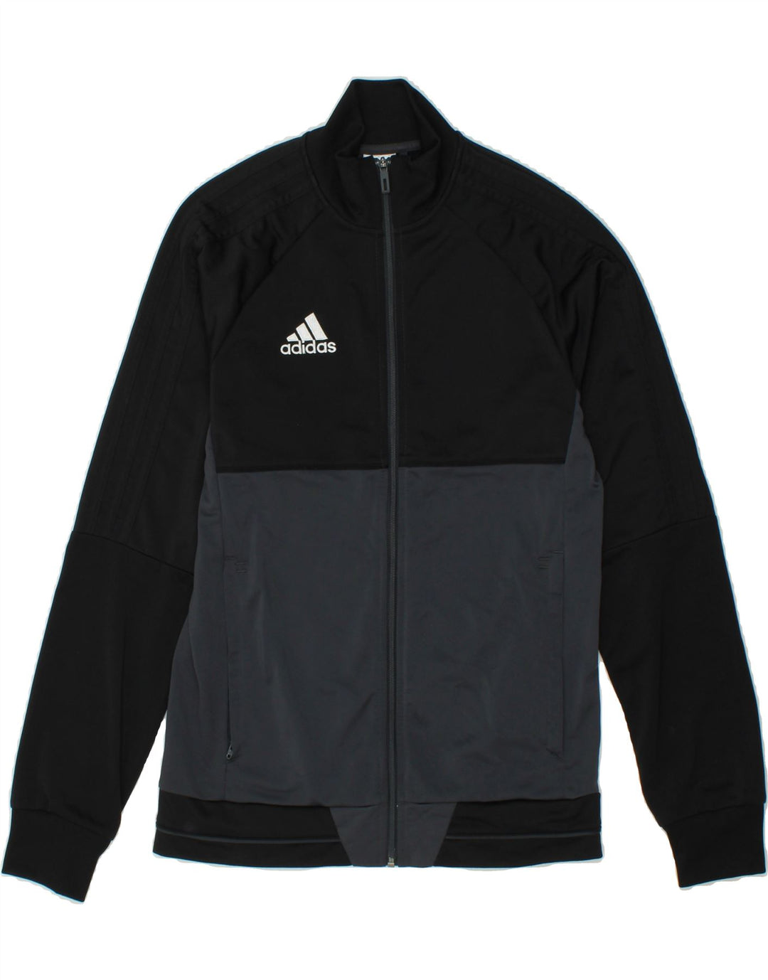 ADIDAS Mens Tracksuit Top Jacket Small Black Colourblock Polyester Vintage Adidas and Second-Hand Adidas from Messina Hembry 
