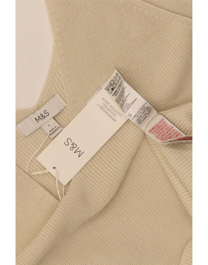Marks & Spencer Damevest Top UK 14 Stor Beige Bomuld