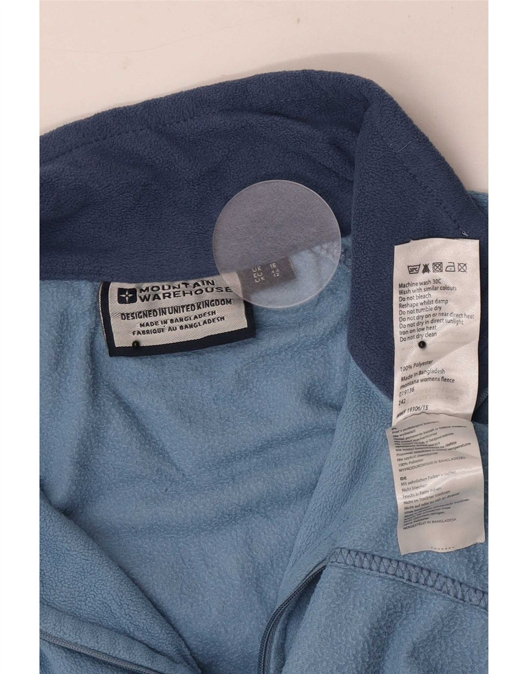 Mountain Warehouse Dame lynlås-hals Fleece Jumper UK 16 Large Blue Polyester