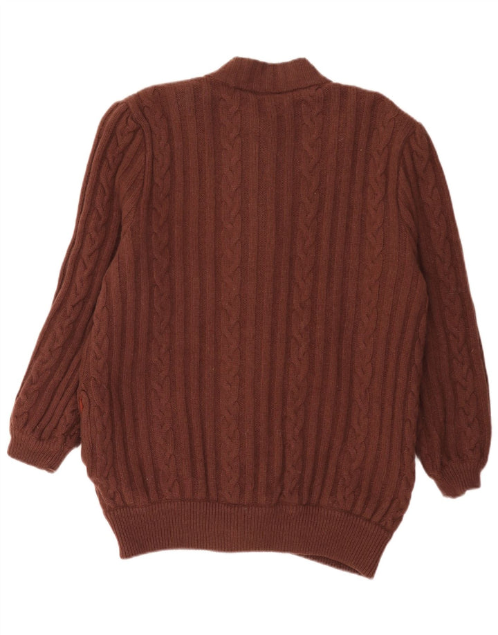 Yarell Womens Oversized Cardigan Sweater UK 14 Large Brown