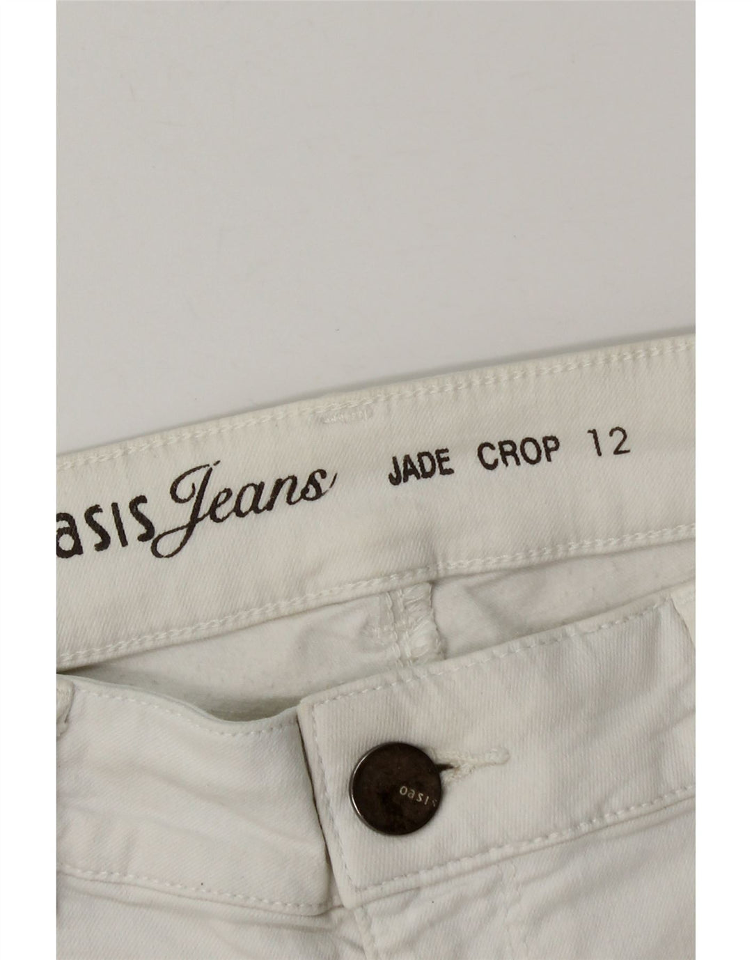 Oasis Dame denim Shorts UK 12 Medium W28 Hvid Bomuld